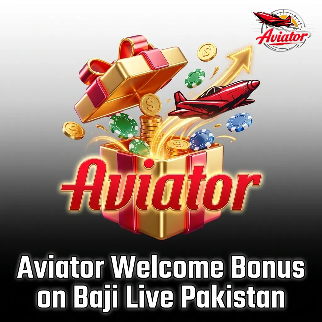 Baji Live Pakistan Aviator welcome bonus offer showing 100% first deposit bonus and cashback promotions details