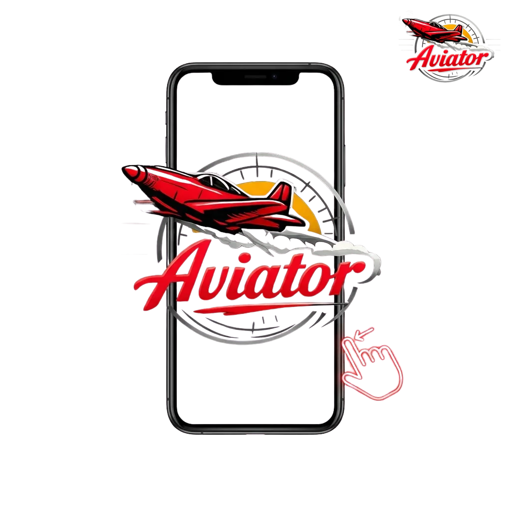 Mobile app screenshot showing Aviator game interface on smartphone with betting options and cashout features