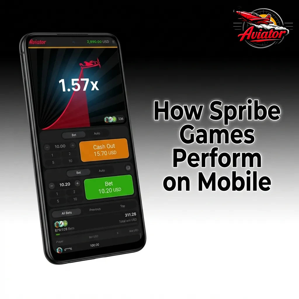 Smartphone displaying Spribe mobile game interface with touchscreen controls optimized for iOS and Android devices