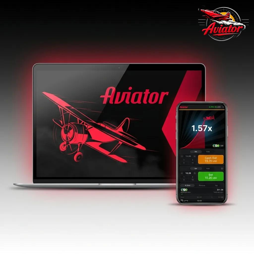 Aviator game interface shown on Android, iOS, Windows, and macOS devices with optimized touch and desktop controls