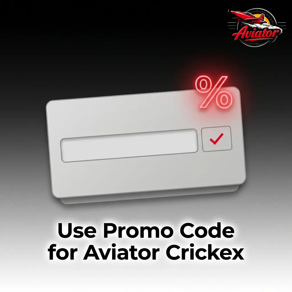 Aviator Crickex promo code entry interface showing registration and cashier sections for unlocking rewards