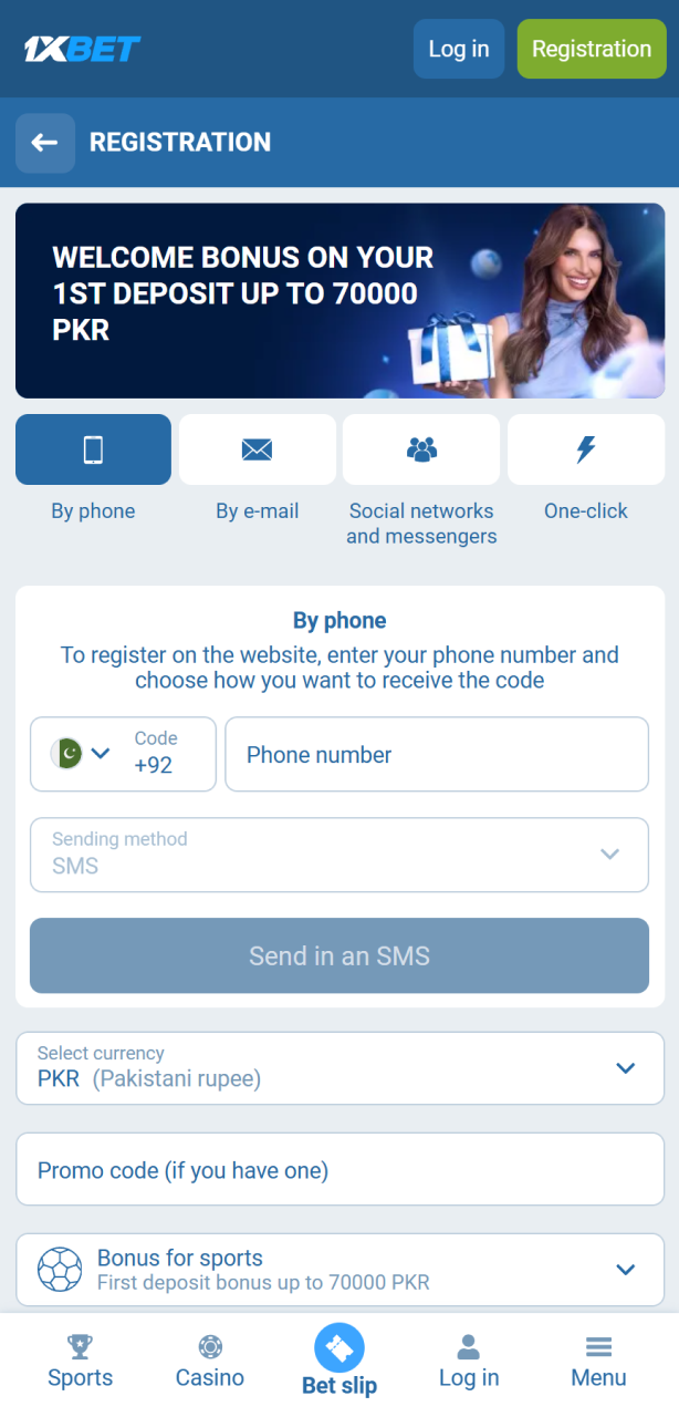 Open the application and register to win at 1xBet Aviator.