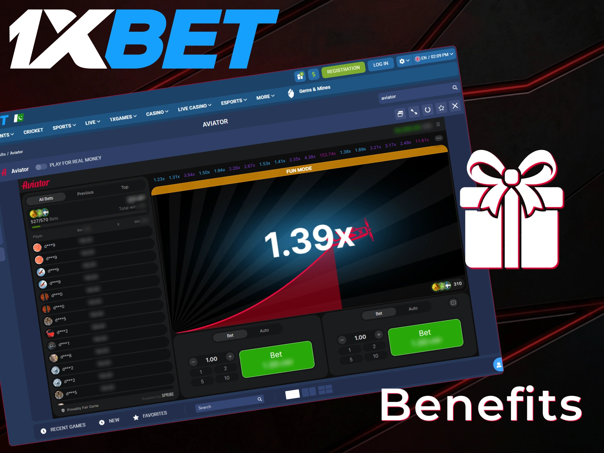 Explore the main benefits of playing Aviator on 1xBet in Pakistan.