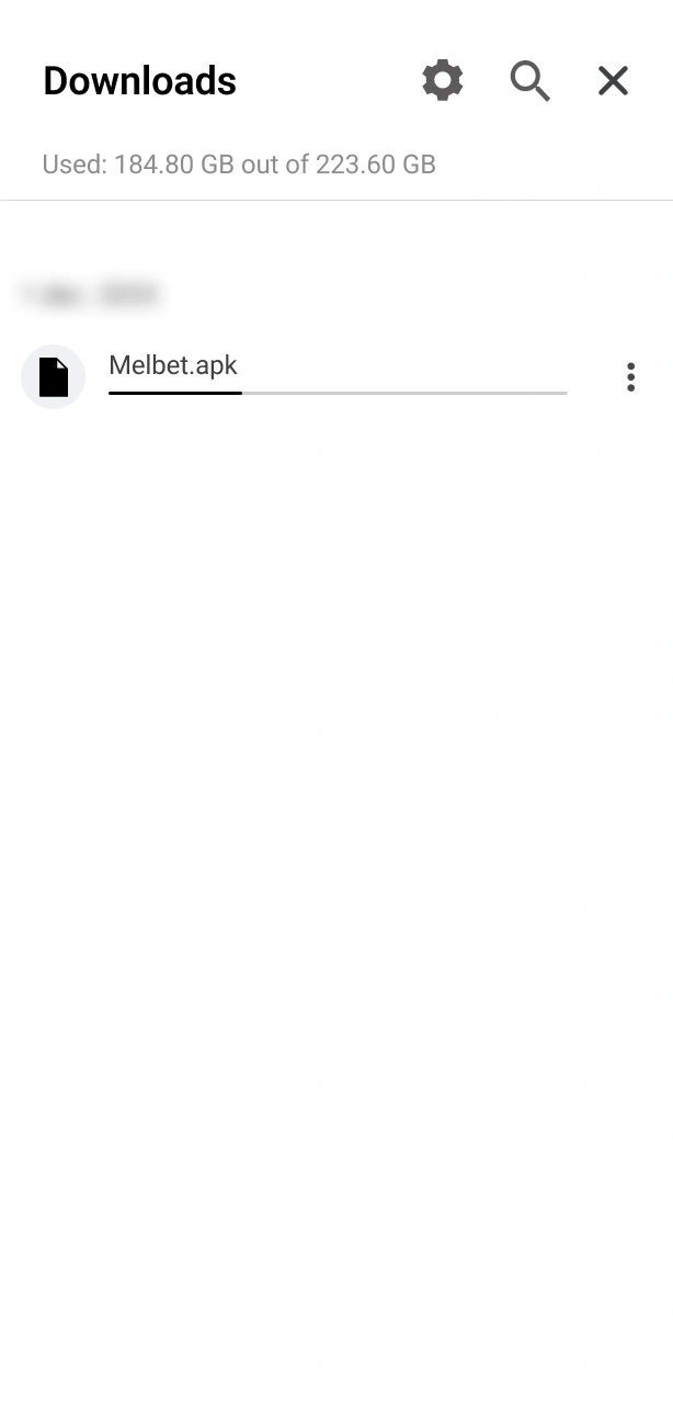 Wait for the file to finish downloading for Melbet Aviator.