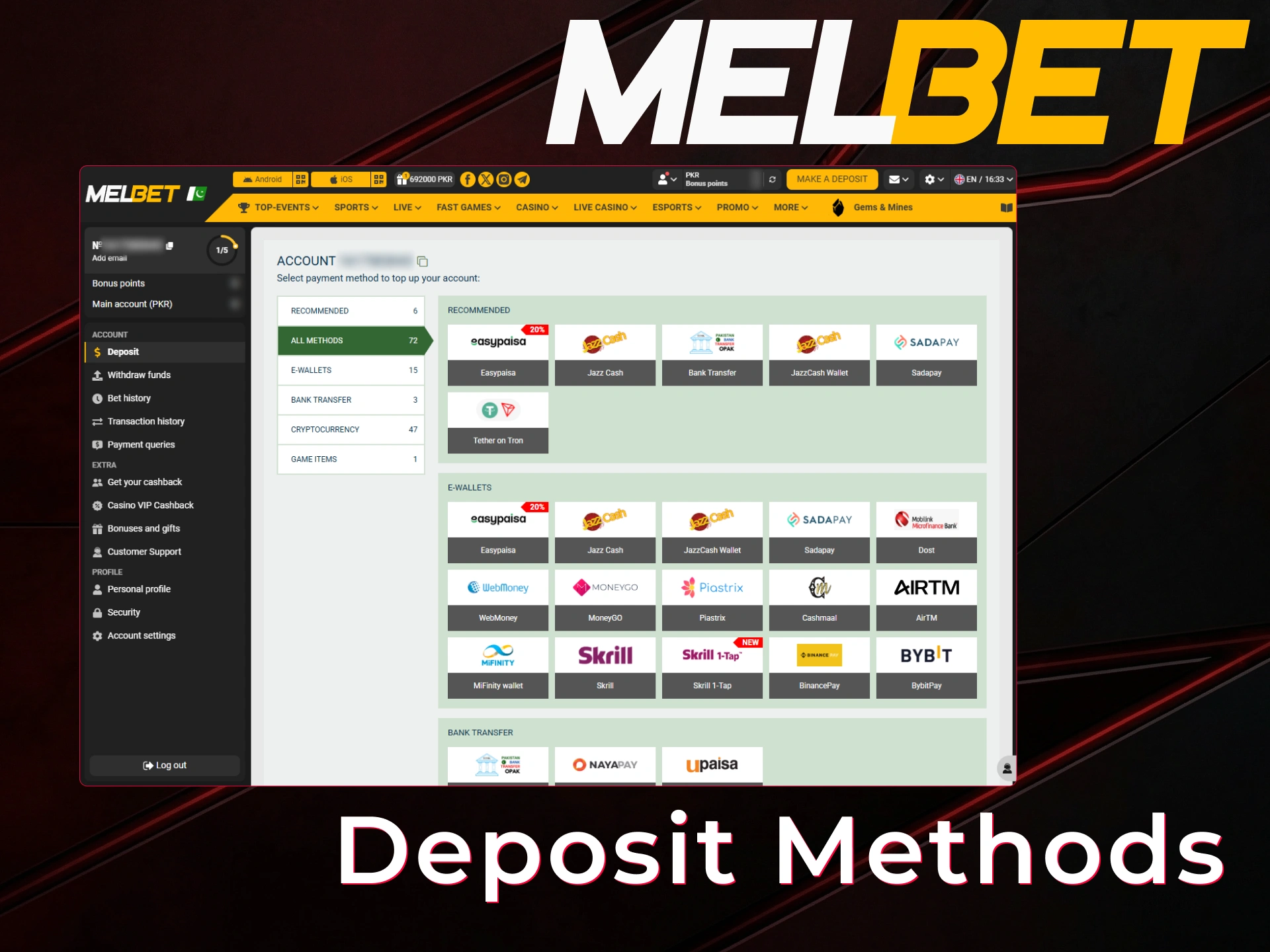 Follow the official instructions on how to deposit funds for Aviator.