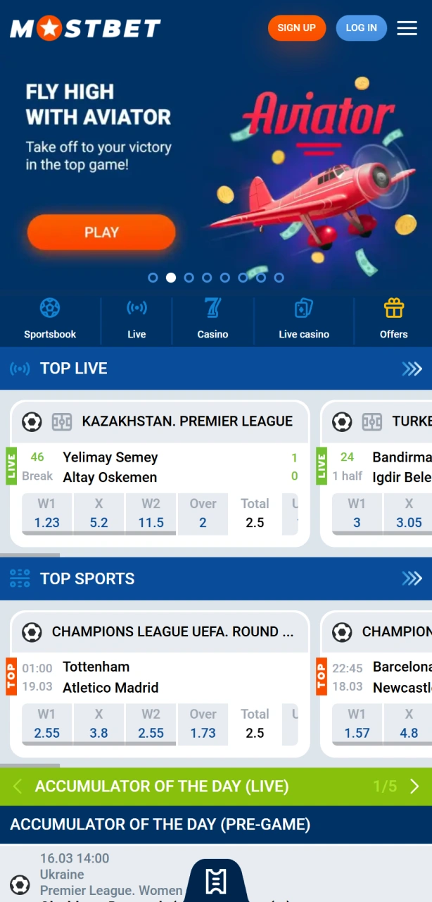 Visit the Official Website or our site to play Mostbet Aviator.