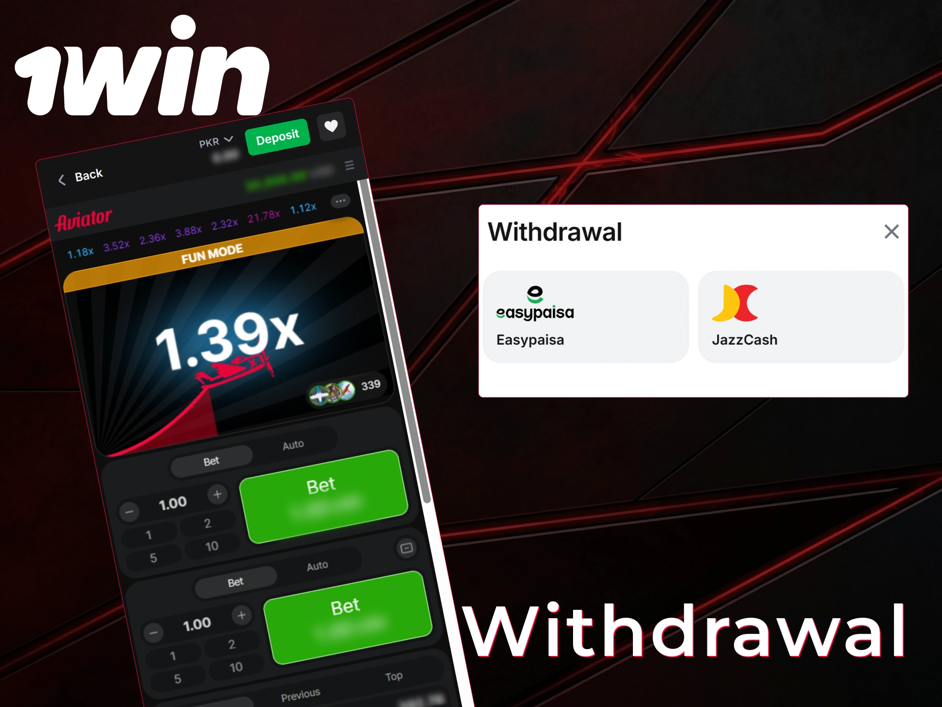 Find out how to withdraw from Aviator using the 1win mobile app.