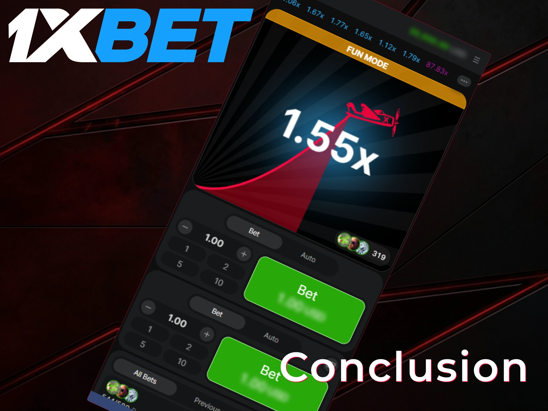 Read our conclusion about playing Aviator on 1xBet application in Pakistan.