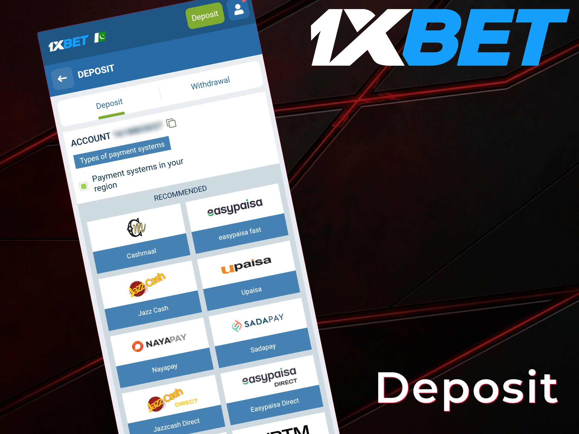 Learn how to deposit money via application to start playing Aviator.