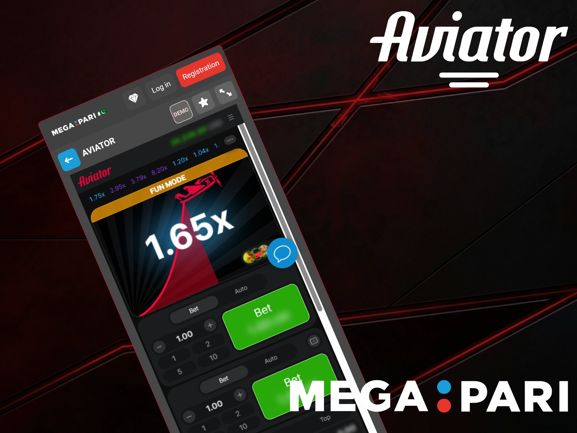 Download the MegaPari app to enjoy the Aviator game on mobile.