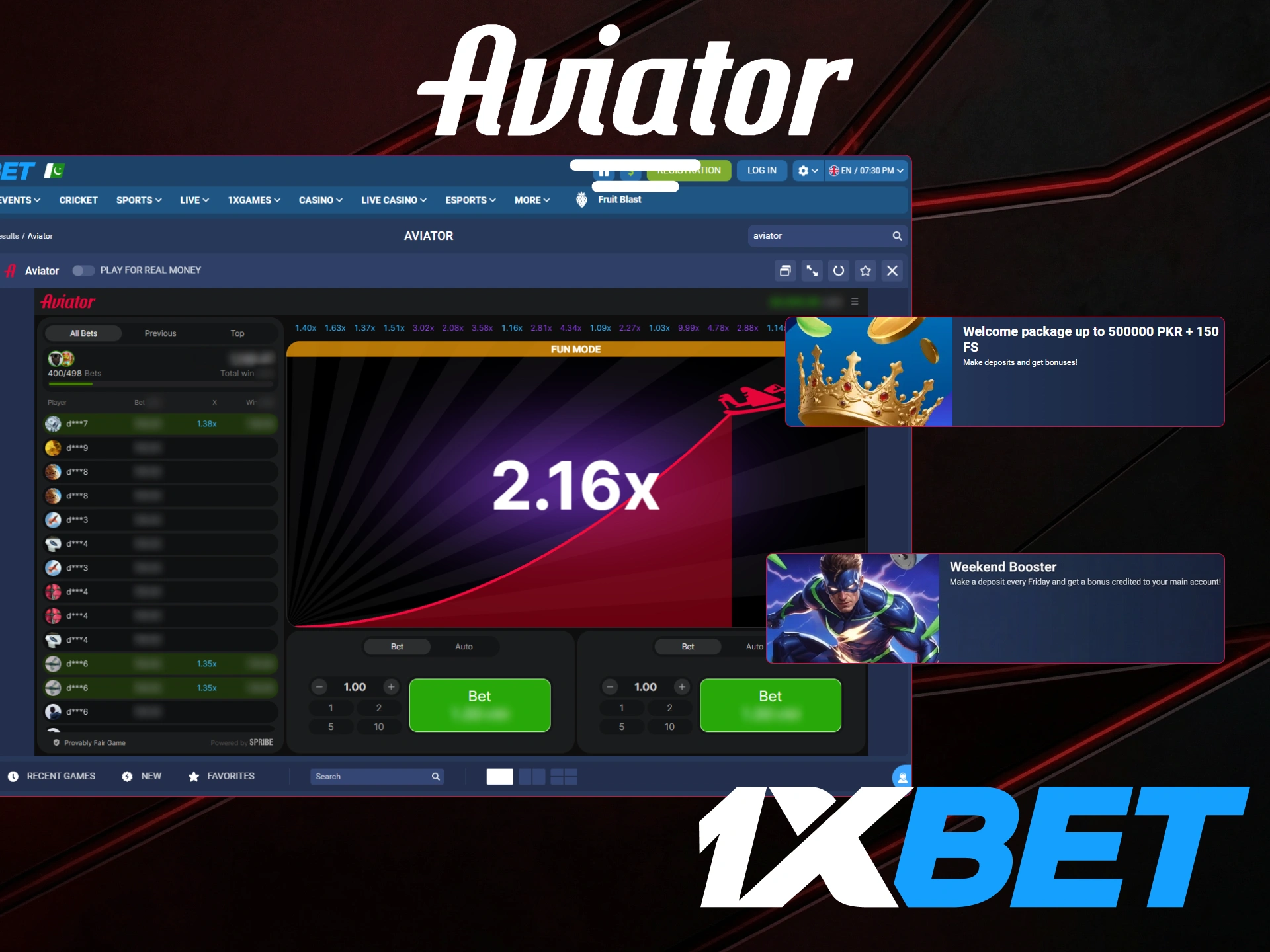 Redeem 1xBet bonuses for Aviator to maximize your daily winnings in Pakistan.