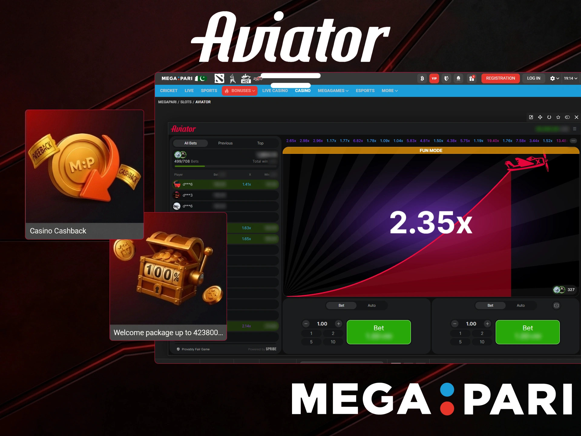 Benefit from MegaPari bonuses for Aviator to boost your betting potential.
