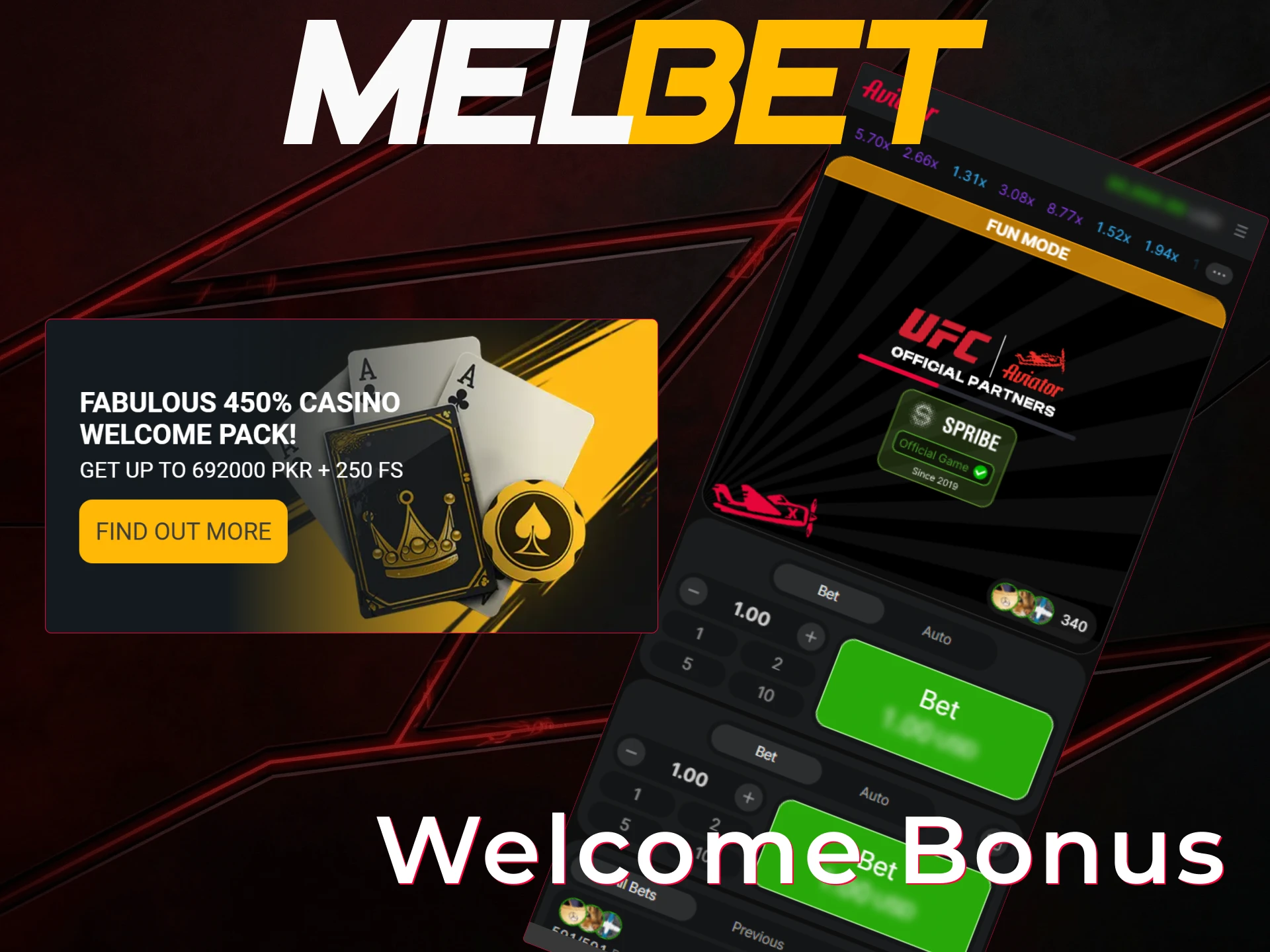 Claim your Aviator welcome bonus on Melbet Pakistan via the App.