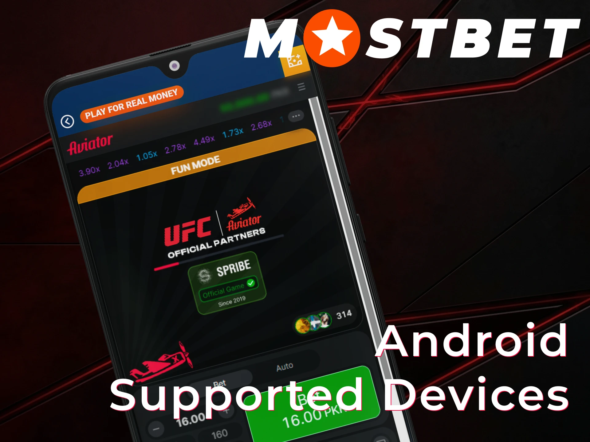 Check the list of Android supported devices for the Mostbet App.