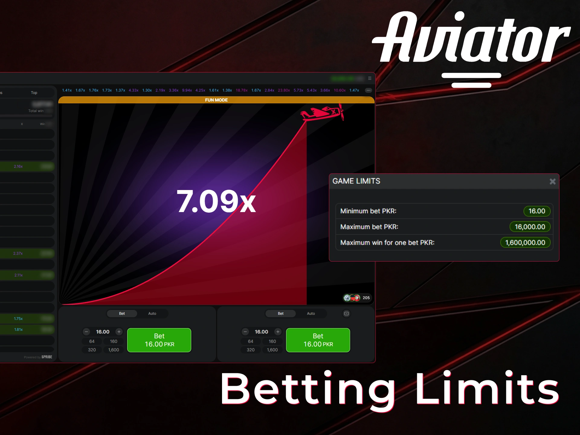 Check the Aviator betting limits and maximum wins to plan your stakes in Pakistan.